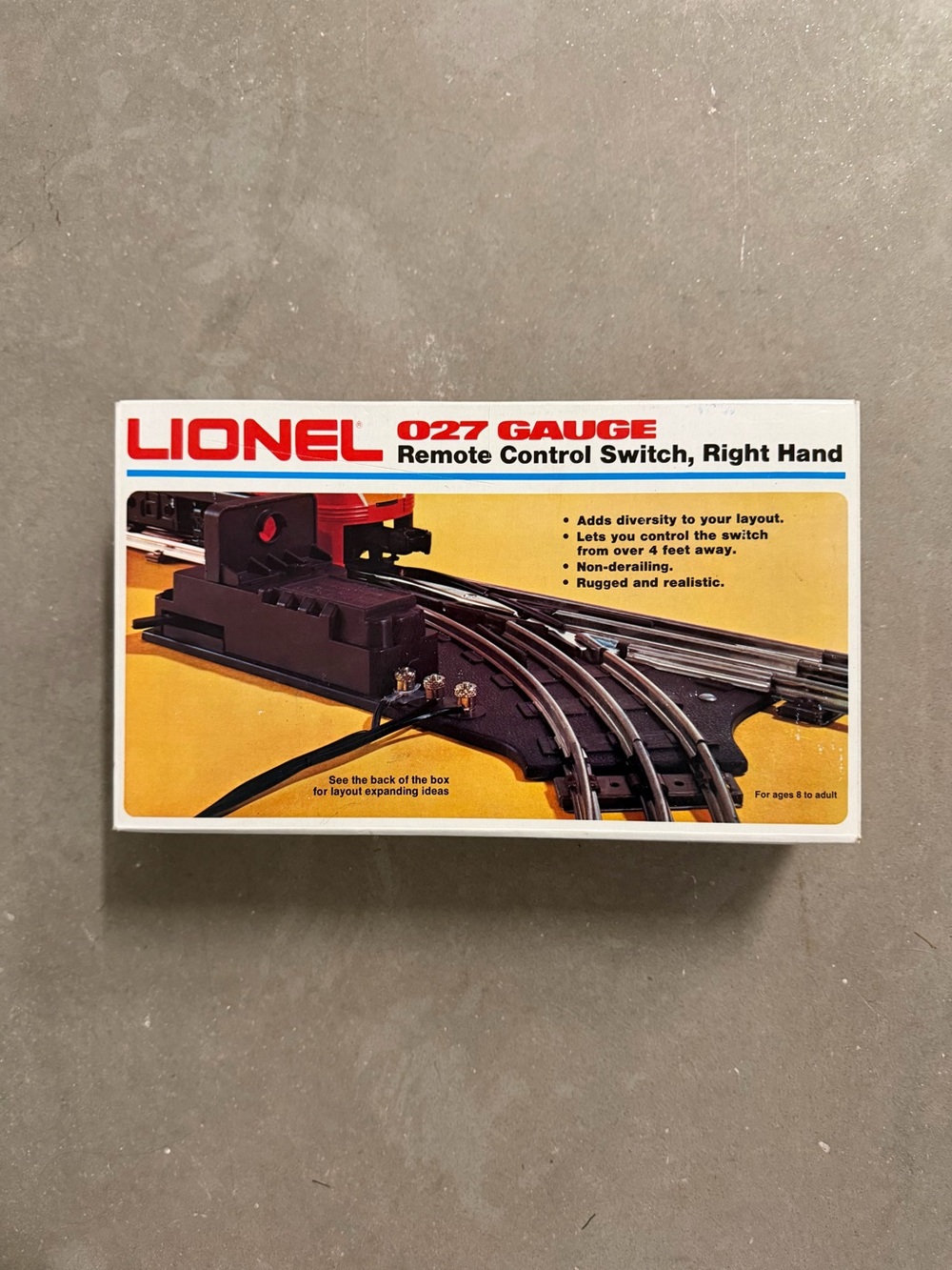 Lionel Remote Control Switch Left Hand, 027 Gauge, with Box 6-5122